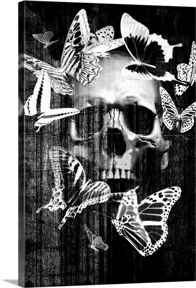 Skull Butterfly Crown Wall Art, Canvas Prints, Framed Prints, Wall ...