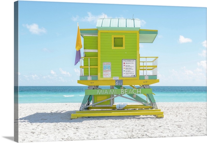 South Beach Lifeguard Chair 6th Street | Great Big Canvas