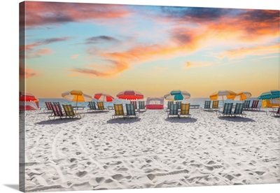 Striped Beach Chairs, South Beach Miami I