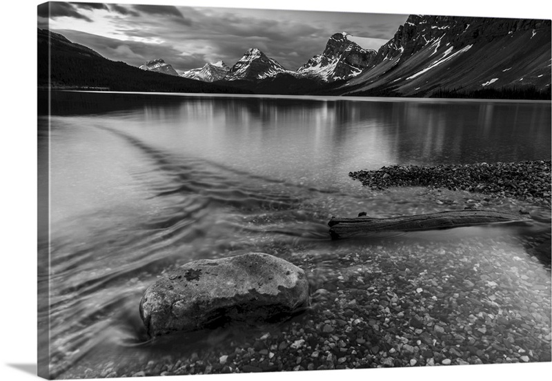 Tranquil Water Along The Shoreline Of A Lake In Banff National Park ...