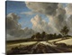 image thumbnail of In this stunning landscape, a winding river meanders towards a serene backdrop of trees and clouds.