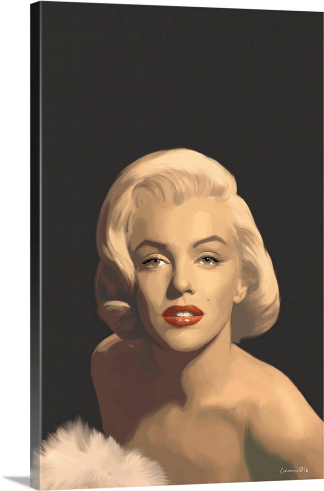 Digital art painting of a portrait of Marilyn Monroe.