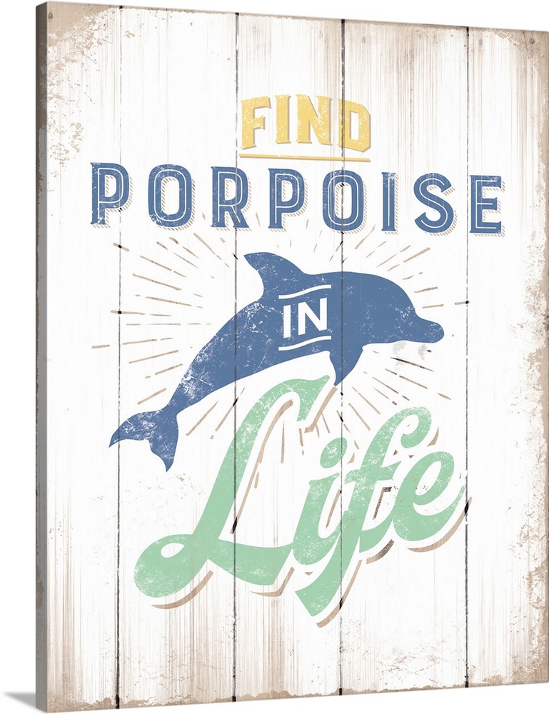 Digital art painting of a poster titled Find Porpoise by JJ Brando.