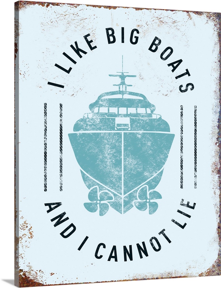 Digital art painting of a poster titled I Like Big Boats by JJ Brando.