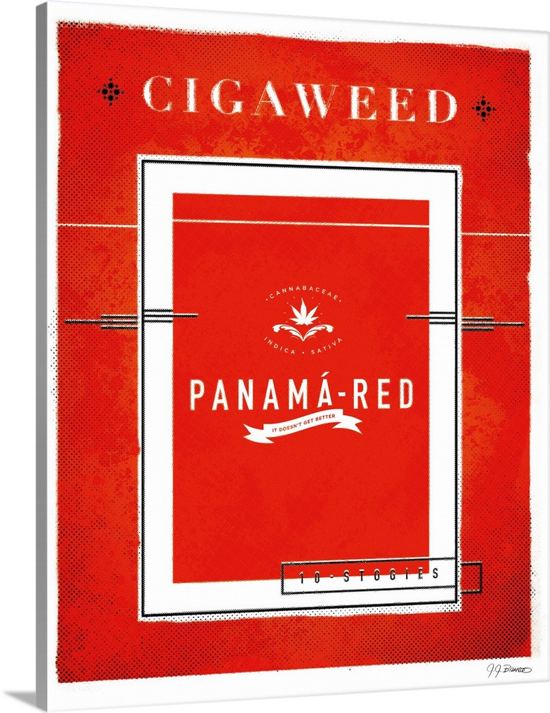 Digital art painting of a poster titled Panama Red by JJ Brando.