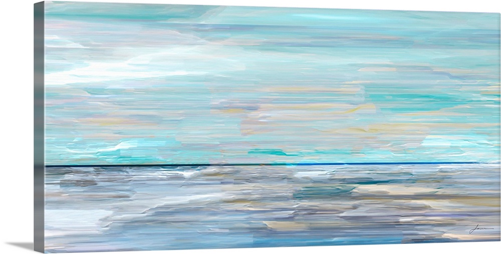 An abstract seascape horizon in soft colors.