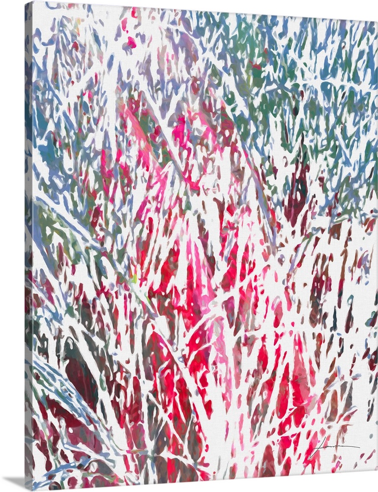 Abstract grasses with splashes of color stretch across the meadow.