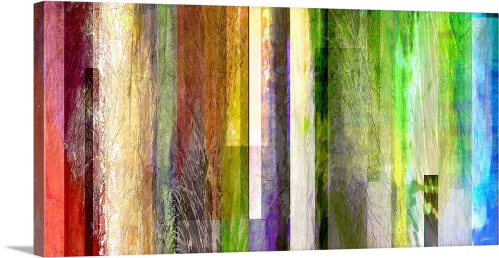 Contemporary bold stripes with mixed media techniques.