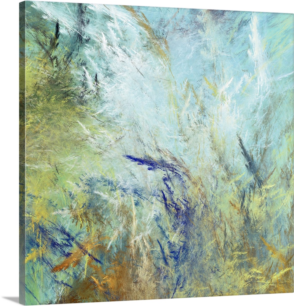 An abstract panel with botanical and cloud overtones.