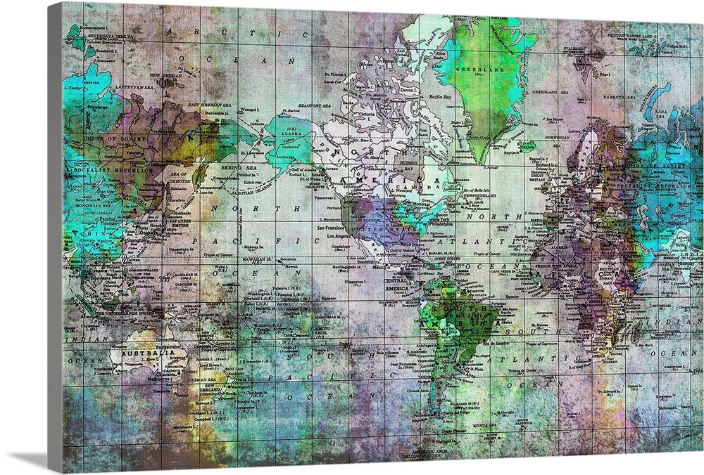 A vintage global map with contemporary flair.