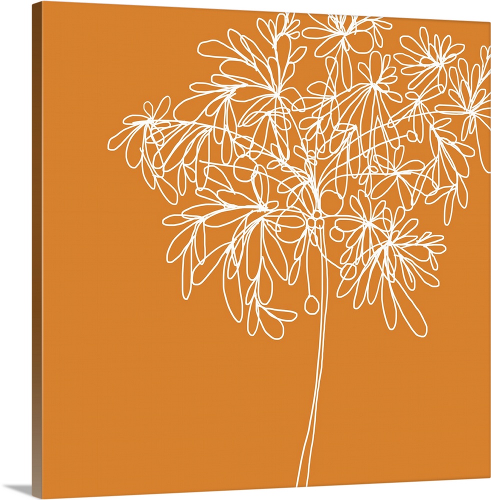 This is a pop filled group of bright illustrated wildflowers with an orange background. This series of five would be great...