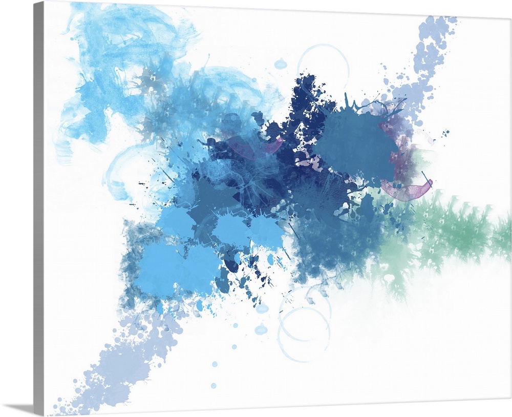 Digital abstract art of paint splatters and repeated patterns, creating a busy, messy design.