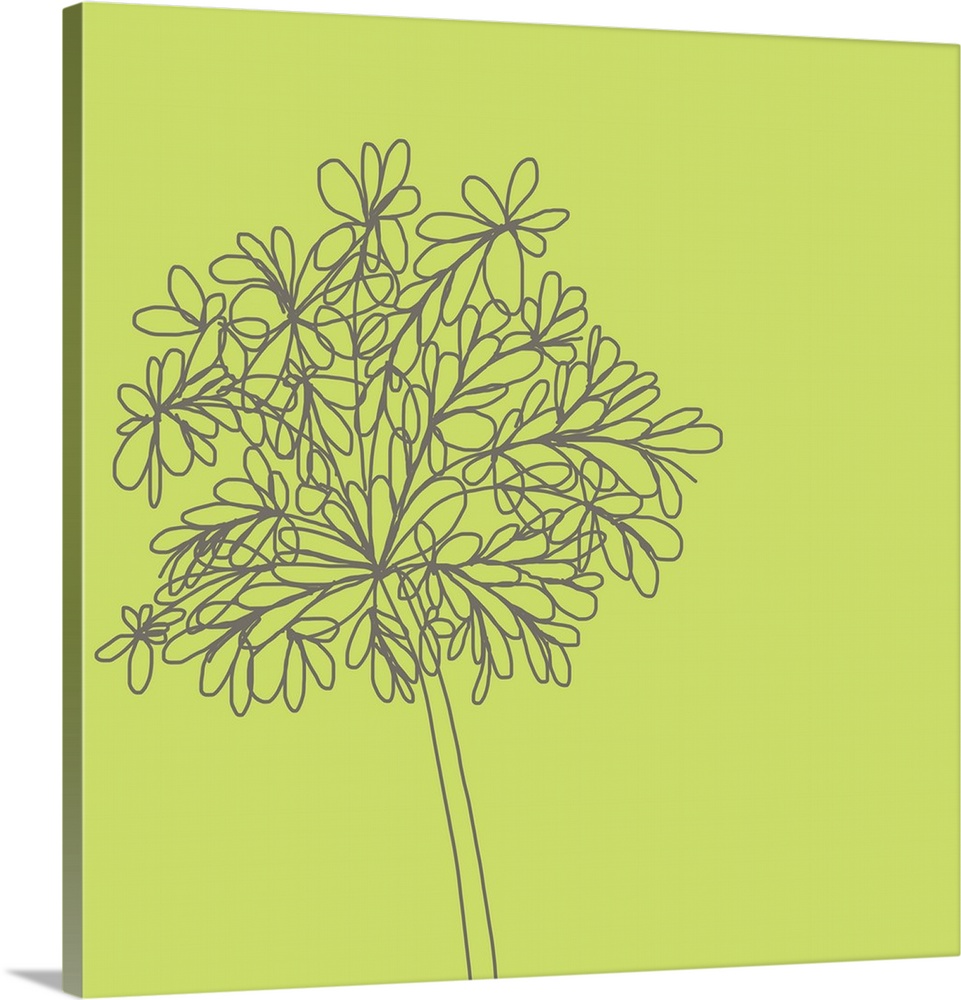 This truly is a citron green happy flower. Created digitally with simply lines and calm illustrations in soft gray. Perfec...