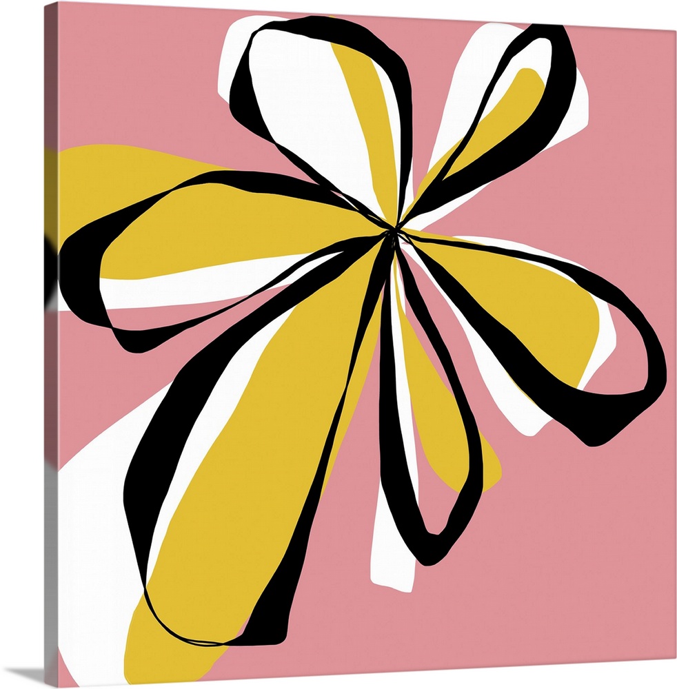 A graphically fun pink and yellow flower designed for residential and commercial spaces. The set comes in four and can be ...