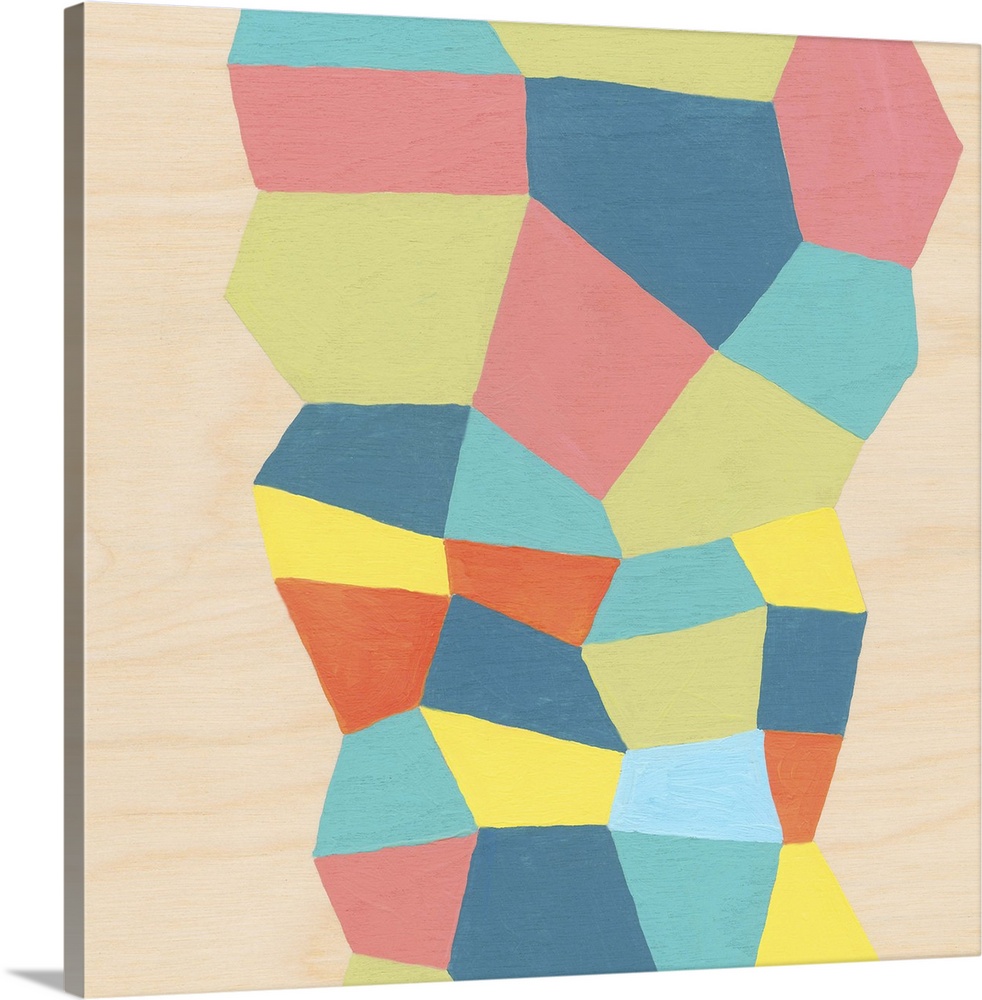 An acrylic on wood panel with geometric shapes. be sure to see all three in the series. Good for family room, office, kitc...