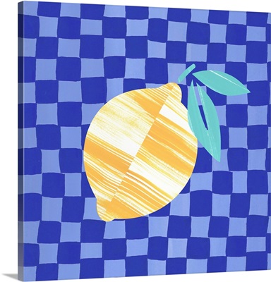 Bold Painted Collage Lemon Cobalt Blue
