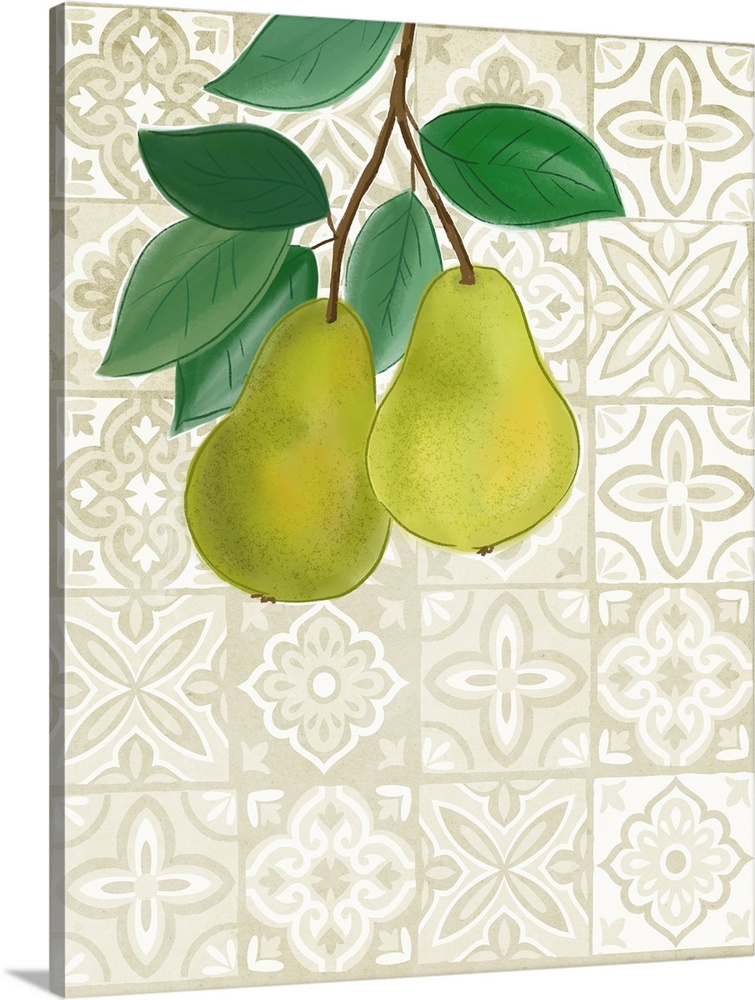 Mediterranean Tile Kitchen Cream Pears