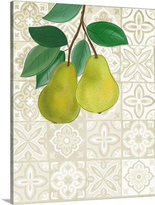 Mediterranean Tile Kitchen Cream Pears