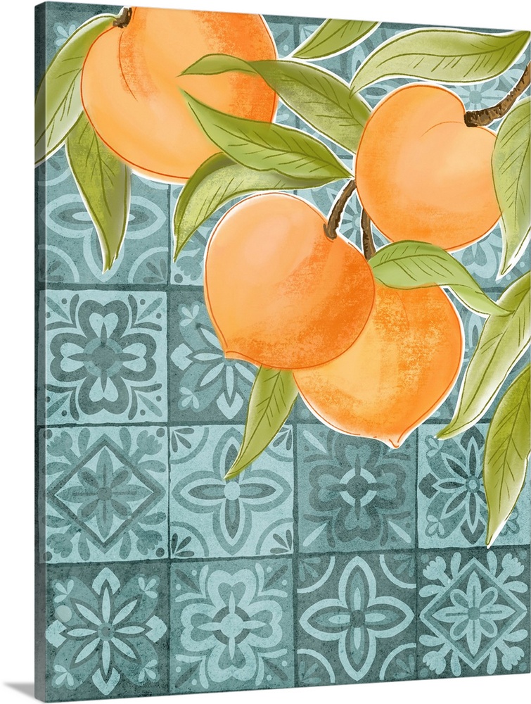 Mediterranean Tile Kitchen Emerald Peaches
