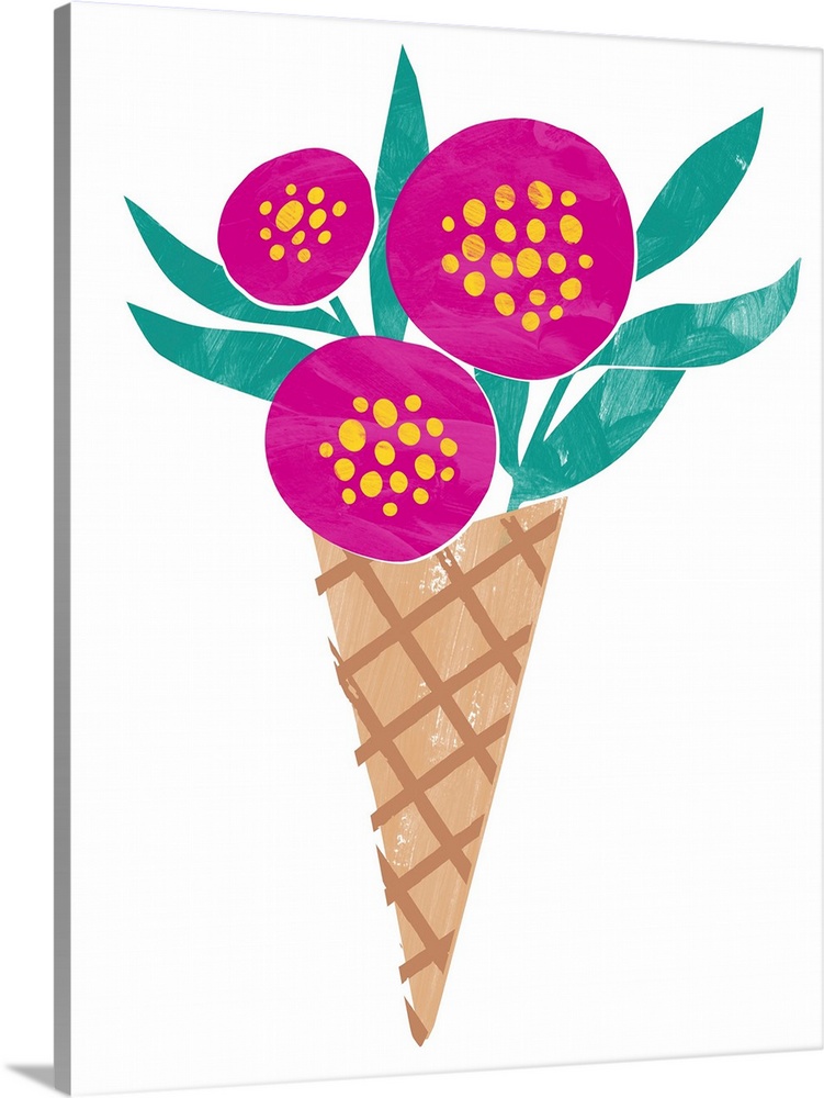 Modern Blossom Ice Cream Cone