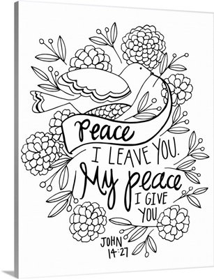 Peace I Leave You Handlettered Coloring