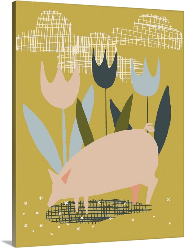 Spring Pig Wall Art, Canvas Prints, Framed Prints, Wall Peels Great