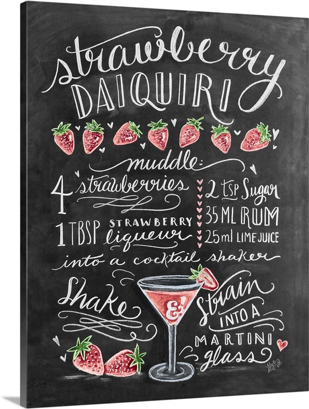 Strawberry Daiquiri Handlettering | Great Big Canvas