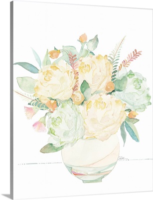 Watercolor Flowers In A Vase I