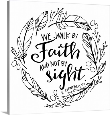 We Walk By Faith Handlettered Coloring