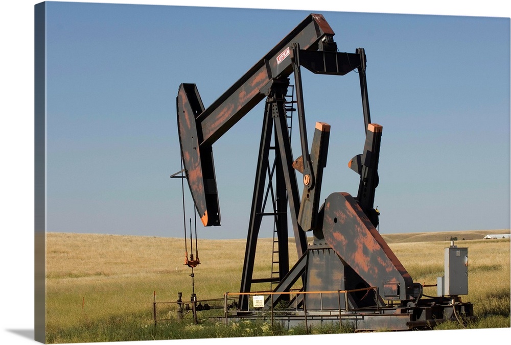 An oil rig pumps oil from the Montana ground.