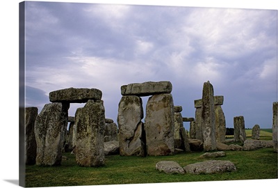 Gray clouds over the ancient ruins of Stonehenge