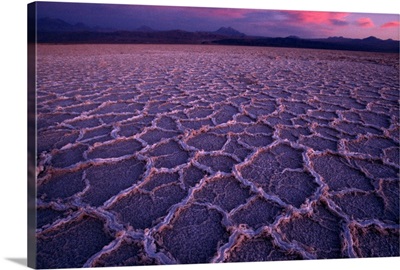Sunset falls on the Salar de Atacama salt flat, Atacama Desert, Chile