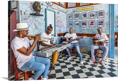 A Band Playing Music In A Bar In Trinidad, Sancti Spiritus, Cuba