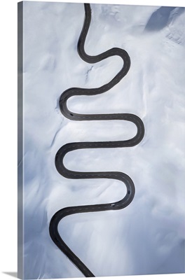 Aerial View Of Julier Pass, Albula, Engadine, Graubunden, Switzerland