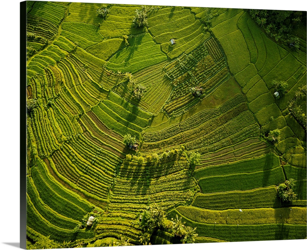 Aerial View of Landscape near Sidemen, Bali, Indonesia.