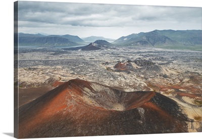 Aerial View Of Volcanic Area In Snaefellsness Peninsula, Vesturland, Iceland