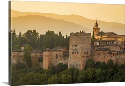 Alhambra From Mirador De San Nicolas, Granada, Andalusia, Spain