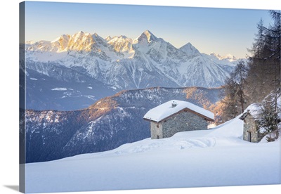 Alpe Pilaz At Dawn, La Magdeleine, Valtournenche, Valle D Aosta, Italian Alps, Italy