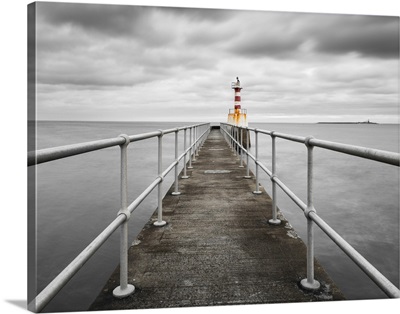 Amble Pier At The Mouth Of The River Coquet, Amble, Northumberland, England