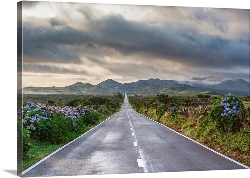 An Empty And Solitary Road. Pico Island, Azores Islands, Portugal
