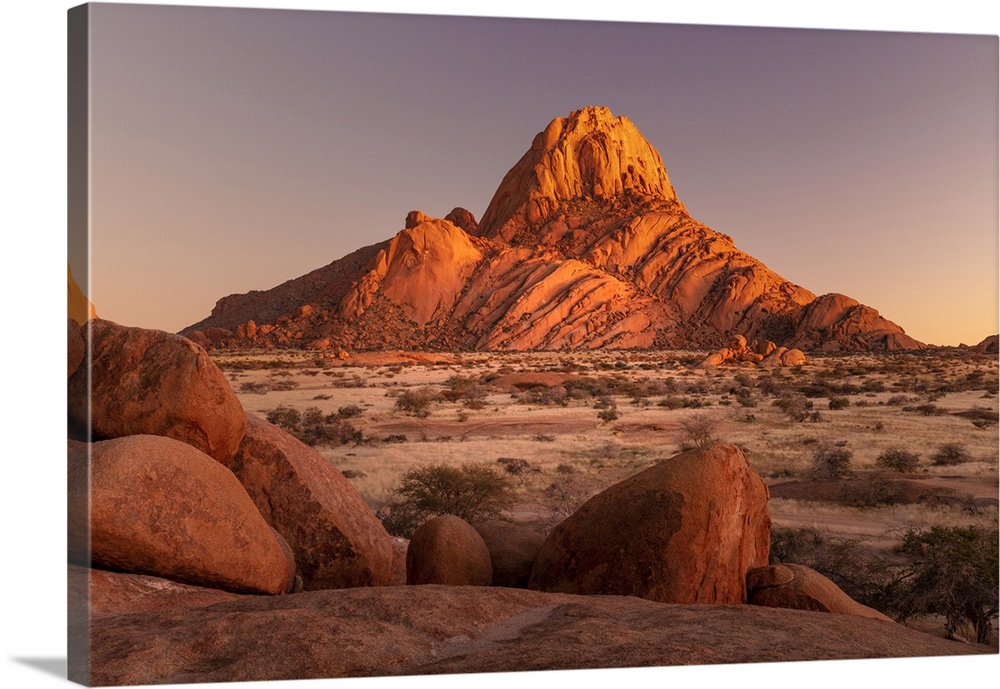 Ancient Granite Mountains And Boulders At Dawn, Spitzkoppe, Namib Desert, Namibia