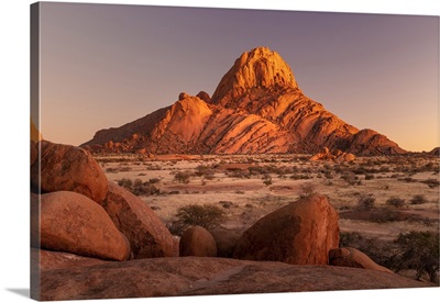 Ancient Granite Mountains And Boulders At Dawn, Spitzkoppe, Namib Desert, Namibia
