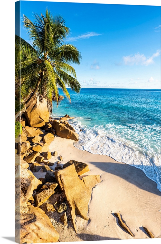 Anse Patates beach, La Digue, Seychelles, Africa.