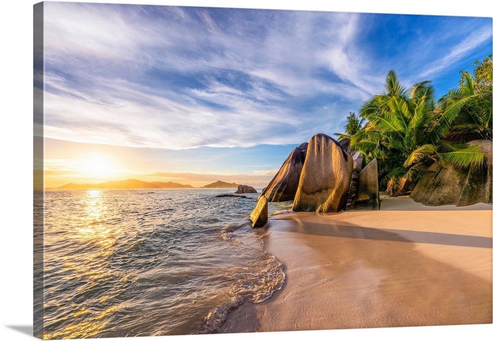 Anse Source d'Argent beach, La Digue island, Seychelles, Africa.