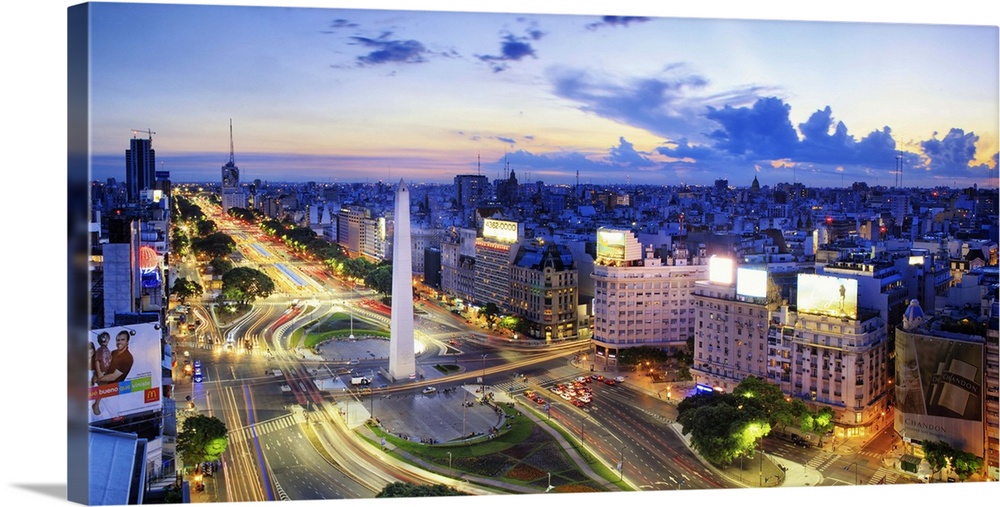 Argentina, Buenos Aires, Avenida 9 de Julio and Obelisk