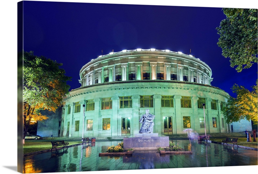 Eurasia, Caucasus region, Armenia, Yerevan, Opera House, statue of flute player Aram Khachaturian.