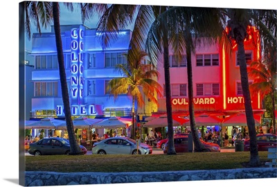 Art deco district, Ocean Drive, South Beach, Miami Beach, Miami, Florida