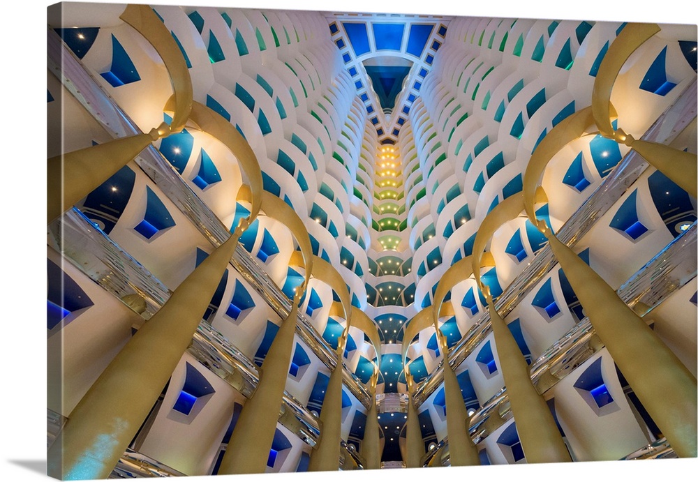 Atrium Inside The Burj Al Arab Hotel, Jumeirah, Dubai, United Arab Emirates