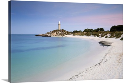 Australia, Rottnest Island, View along Pinky Beach to Bathurst lighthouse