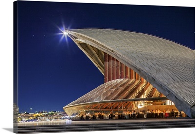 Australia, Sydney, The Rocks, Bennelong, Restaurant and Sydney Opera House by night